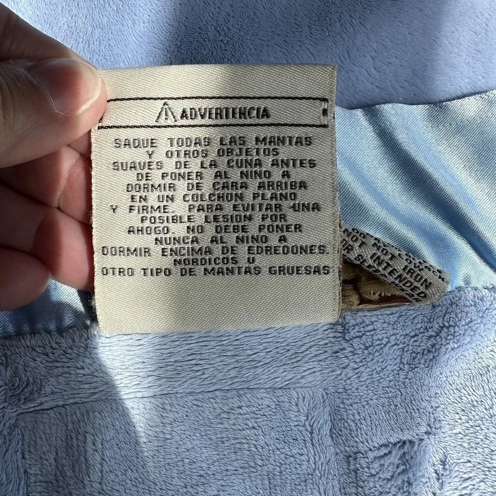 VTG My Blankee Light Blue Soft Baby Blanket with Satin Trim Made In USA 34 X 29